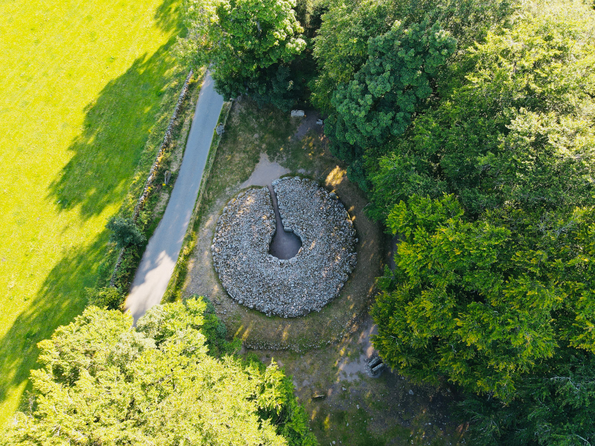 Clava Cairns aerial, Inverness